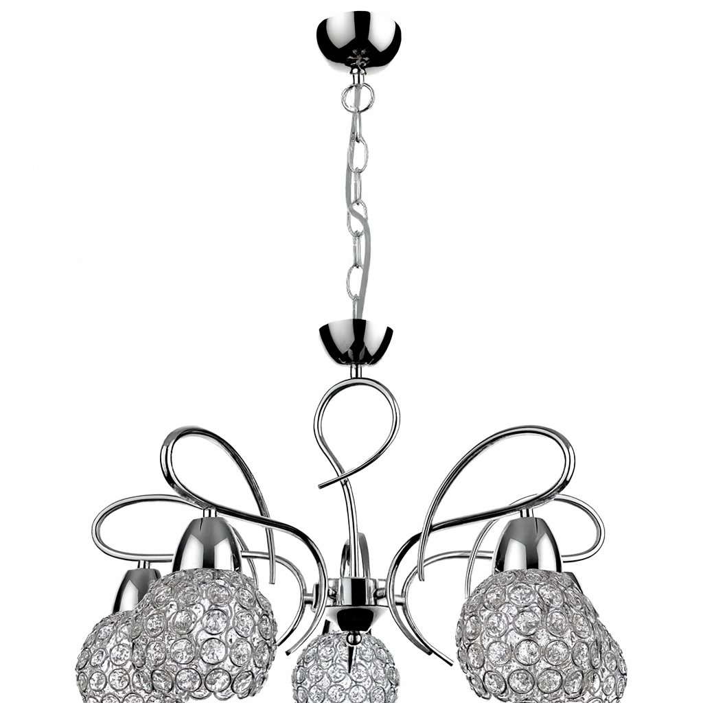 Závěsná lampa Stropní Svítidlo Chrom Lustr Křišťály