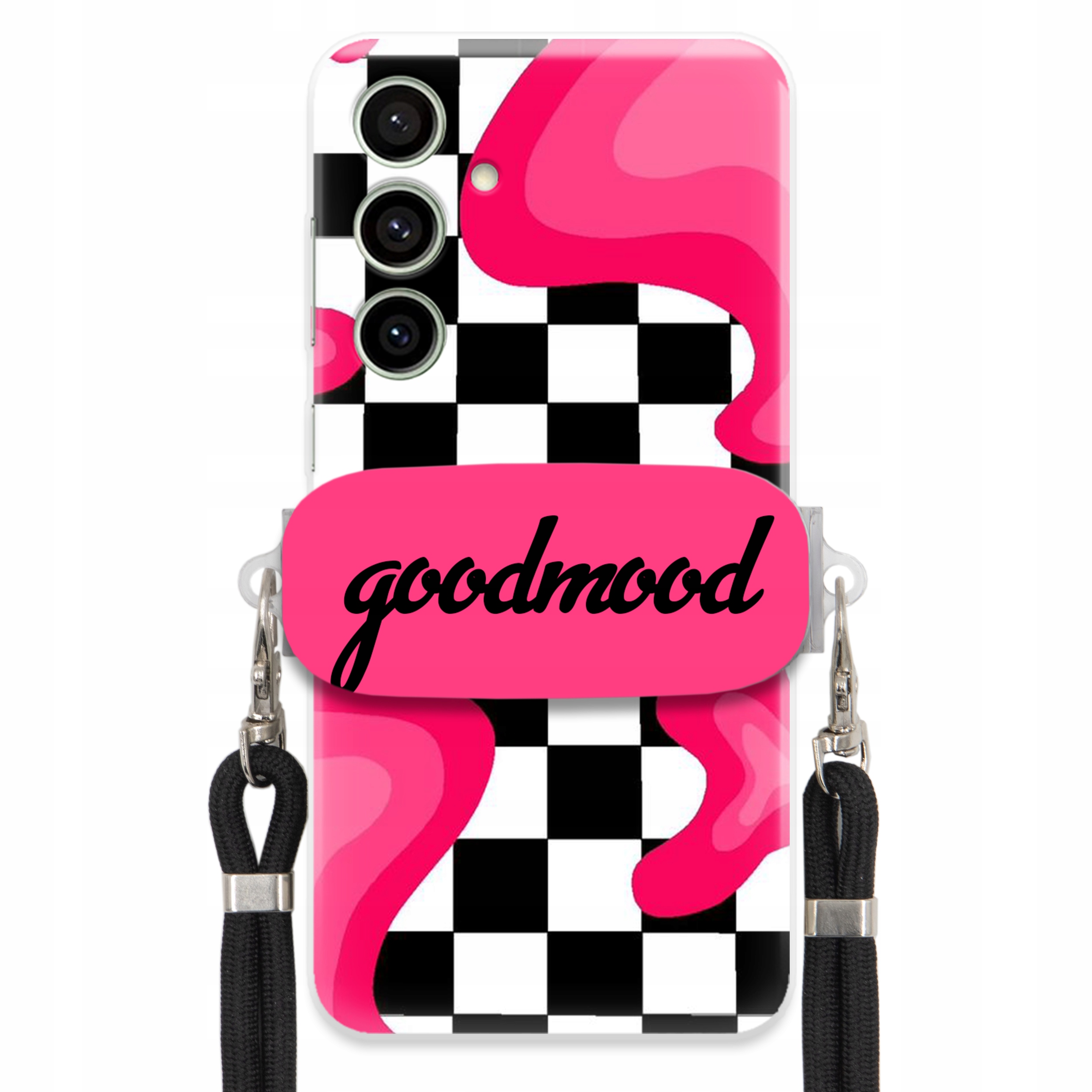 Puzdro Pre Samsung S24 Fe Sada Case Držiak Vodítko Čierna Pre Teen Splash