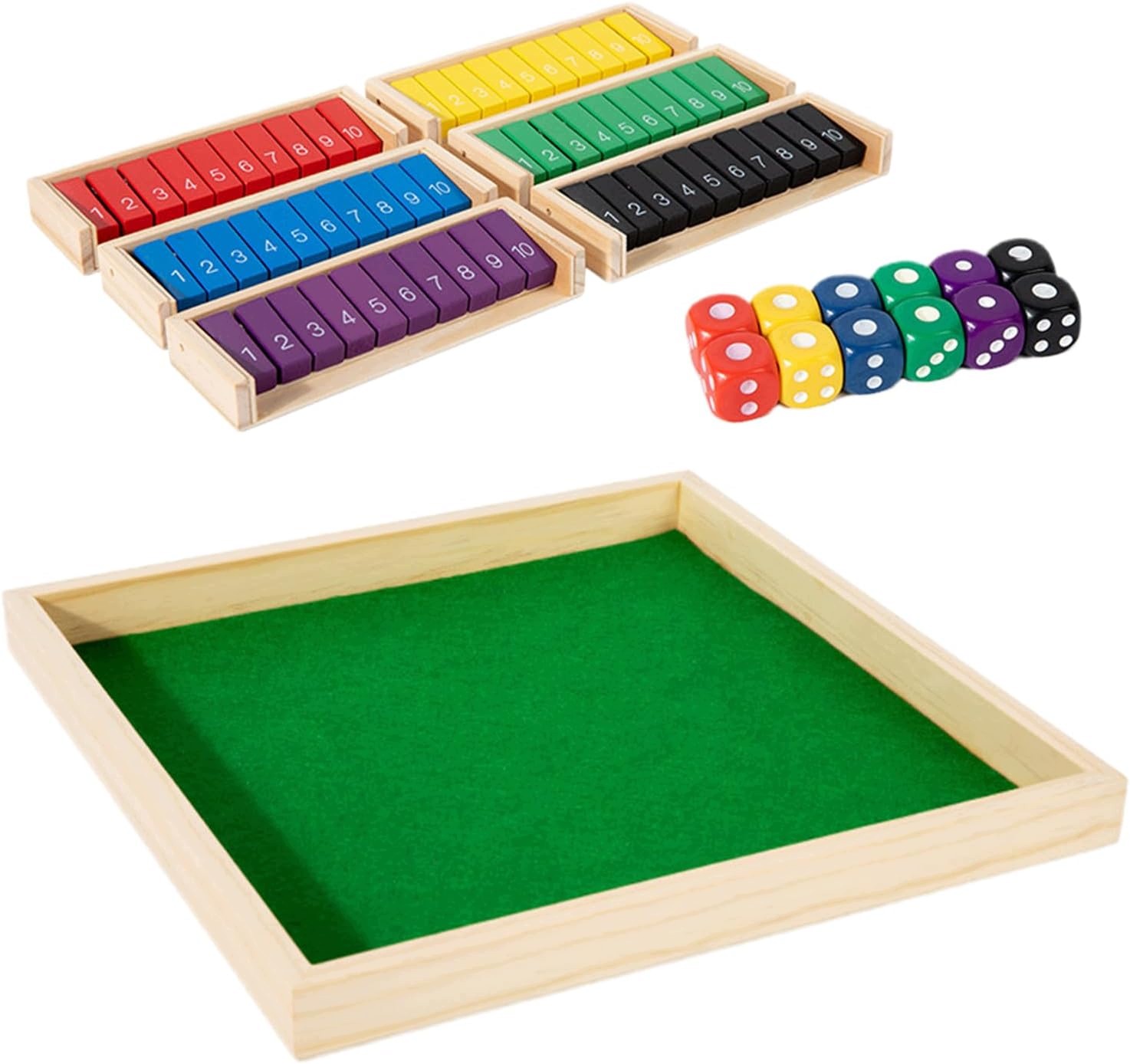 6 graczy, 12 kostek, drewniana gra Shut The Box dla dzieci i dorosłych