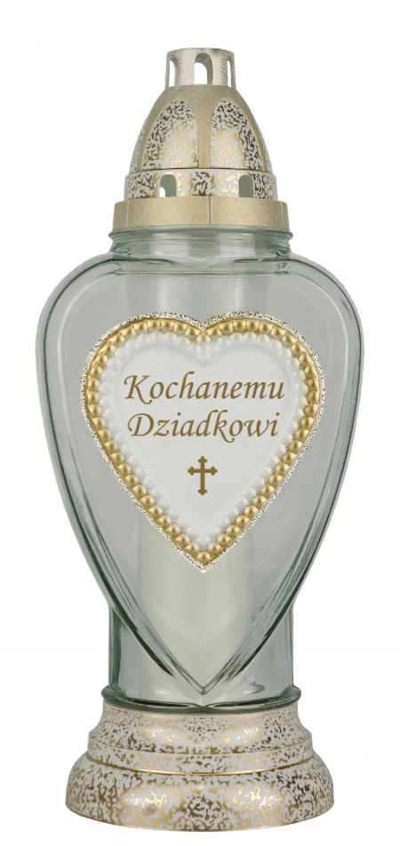 

Znicz z dedykacją. Kochanemu Dziadkowi. Serce