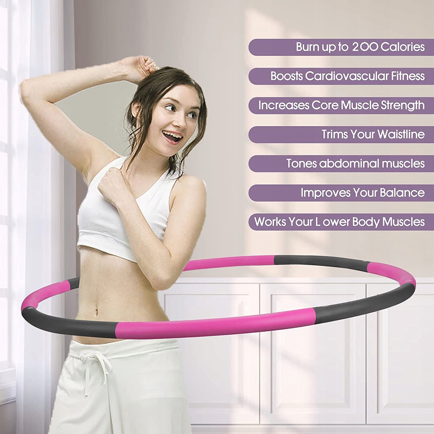 Hula Hoop regulowane piankowe do treningu fitness Kolor dominujący wielokolorowy