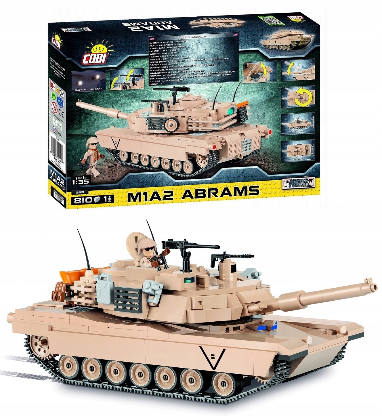 

Klocki Cobi 2619 Amerykański Czołg Abrams M1A2 810