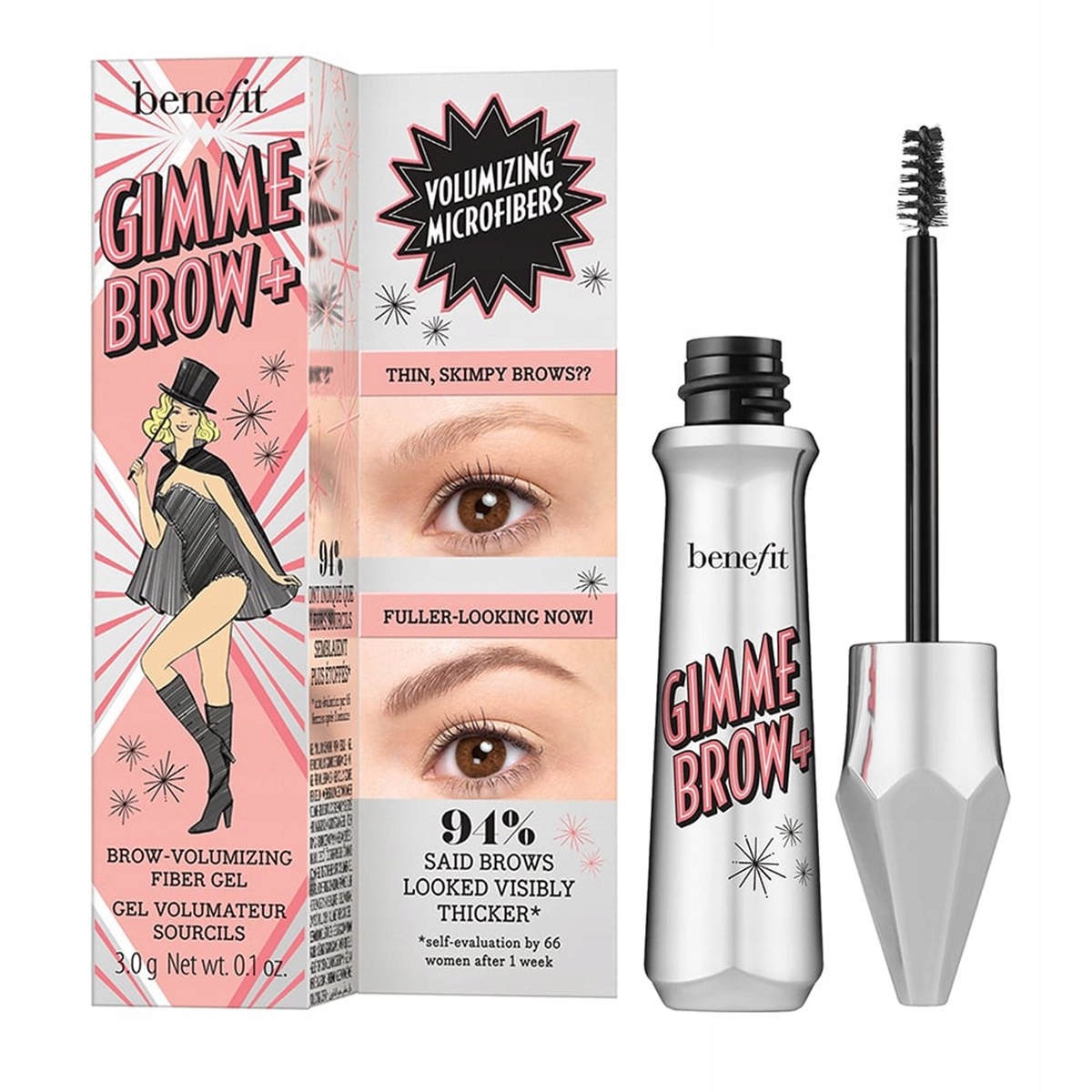 Benefit Gel na obočí Gimme Brow+ 3g Neutrální Světle hnědý