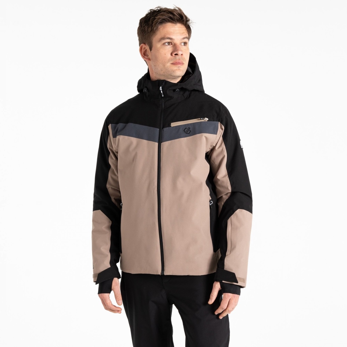 Pánská zimní lyžařská bunda Dare2b Eagle II černá/béžová 7XL