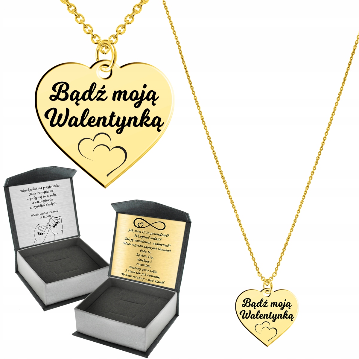 Zlatý Náhrdelník Buď Mým Valentýnem Pro Ni 925