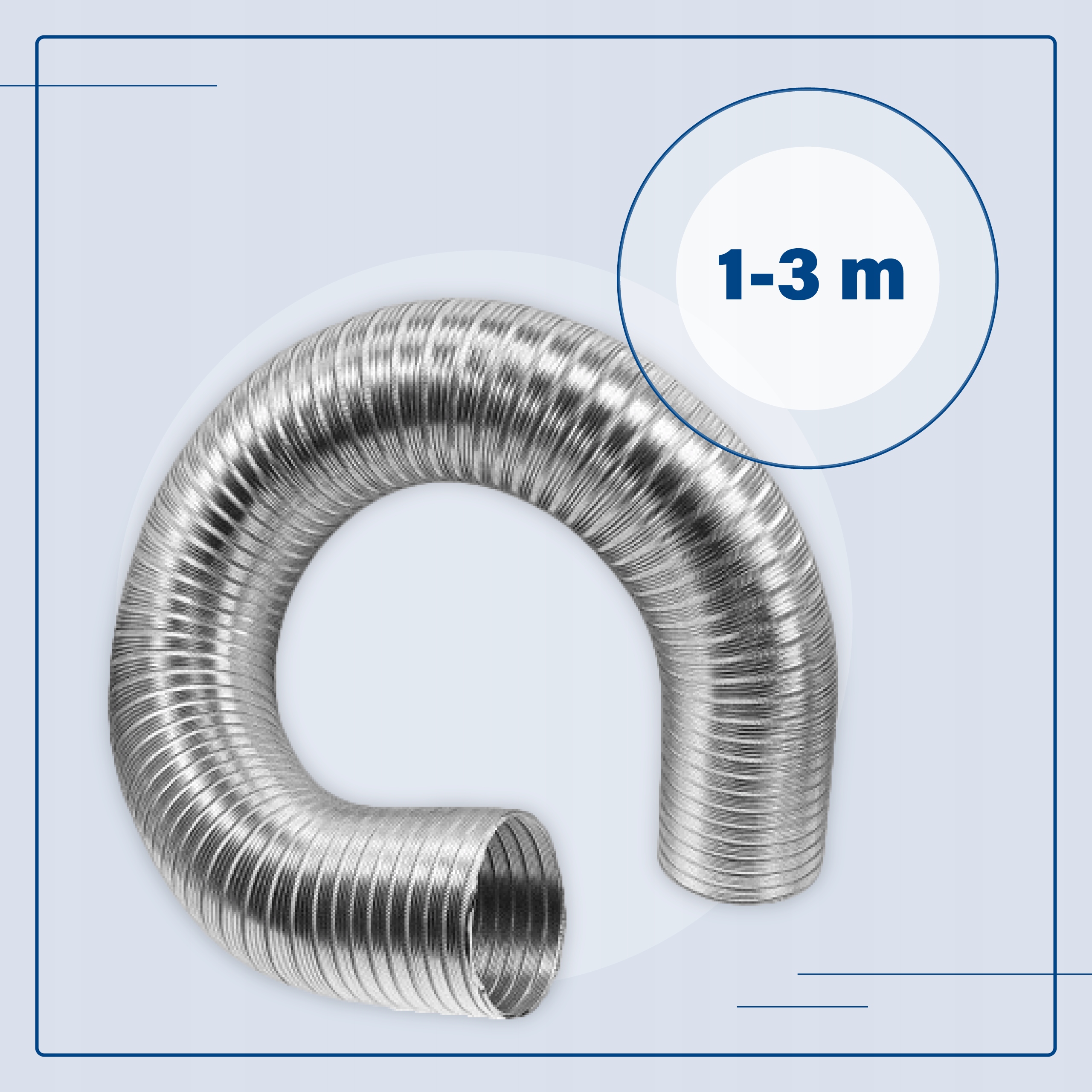 RURA SPIRO WENTYLACYJNA ALUMINIOWA ELASTYCZNA ALUFLEX Prodmax 80 mm Średnica wewnętrzna 80 mm