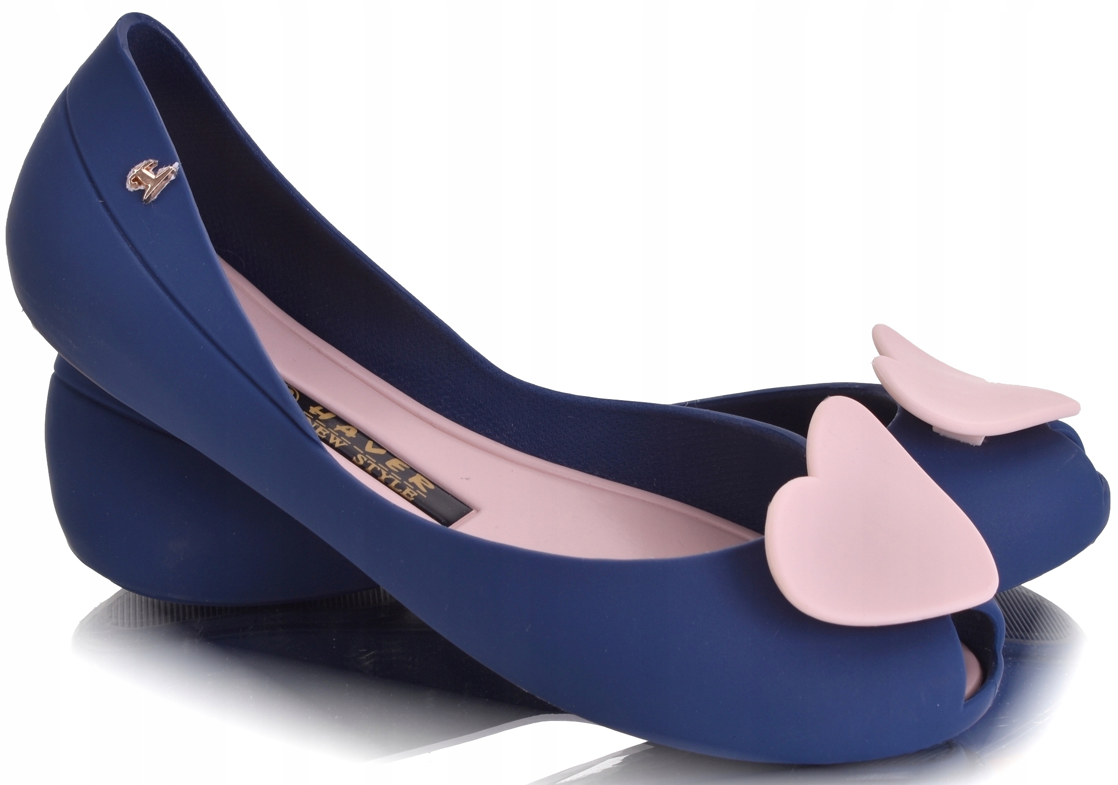 BALERINY GUMOWE DAMSKIE NA LATO LEKKIE Z SERCEM