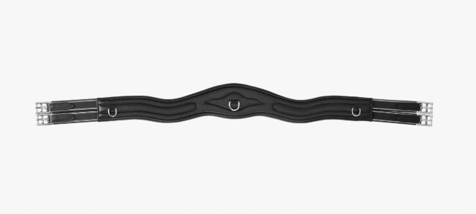 Popręg skórzany anatomoczny Sensisoft Qhp czarny 145cm