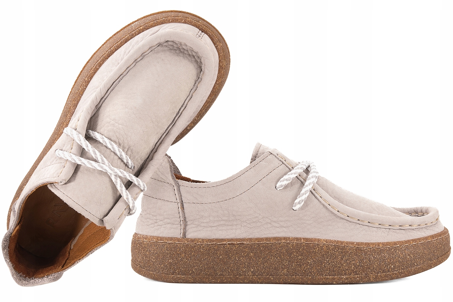 Ravini 241094 Dámské Kožené Polobotky Nubuk světle šedá Šedá 36