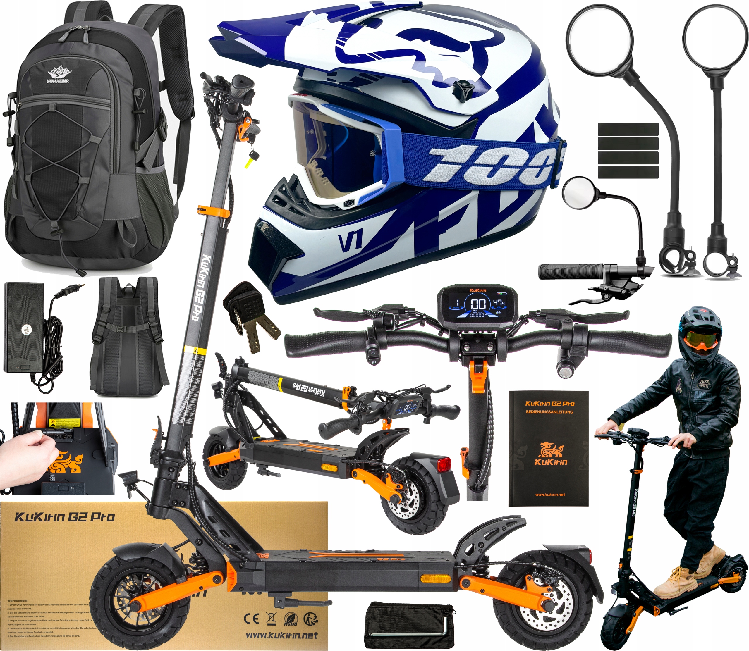 Elektrické koloběžky KuKirin G2 Pro-ABE 20KM/H 48V 15.6Ah 65KM 9" +Dárek