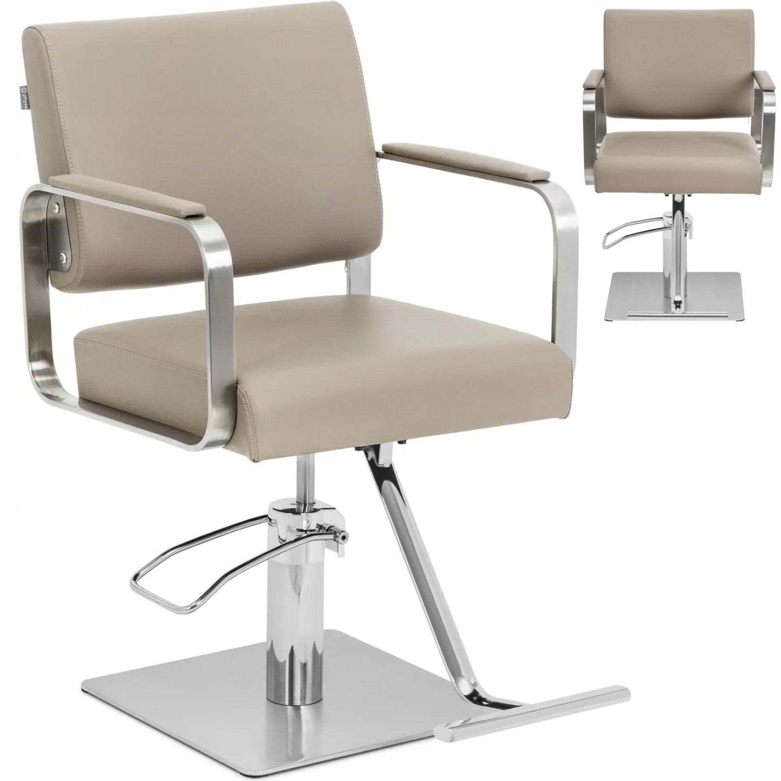 Barberské kosmetické kadeřnické křeslo s podnožkou Physa Otley béžová barva