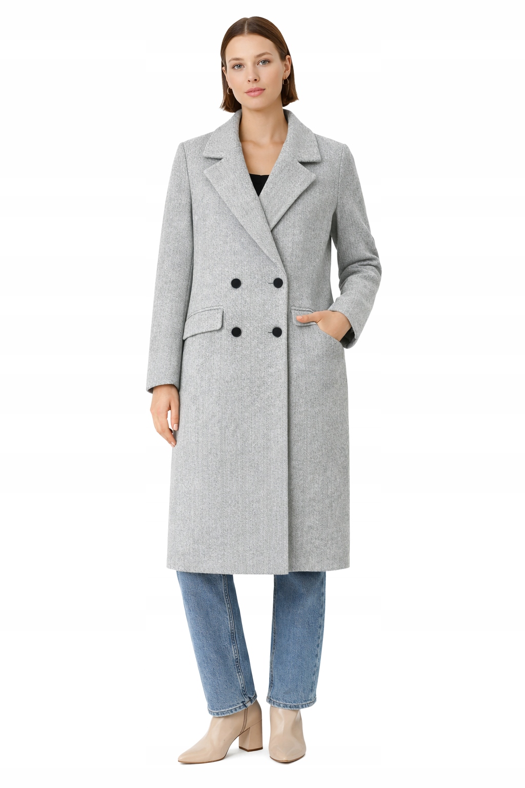 Guido Maria Kretschmer Dámský Kabát GMK-1023-08511 vlněný šedý