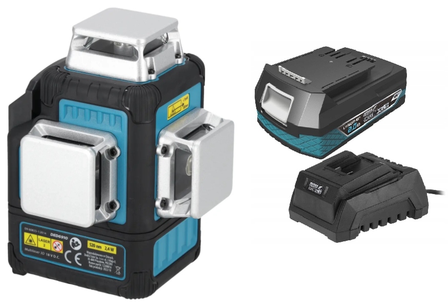 Dedra Multilaser 3D Set Akumulátor 2AH Sas+all DED6910 zelený laser