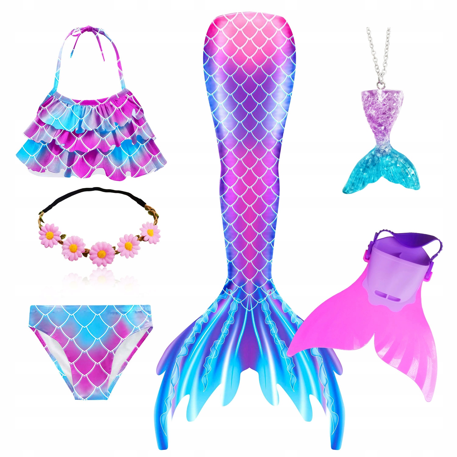 STRÓJ OGON SYRENY ARIEL SYRENI SYRENKA STRÓJ KĄPIELOWY Dla Dziewczynki