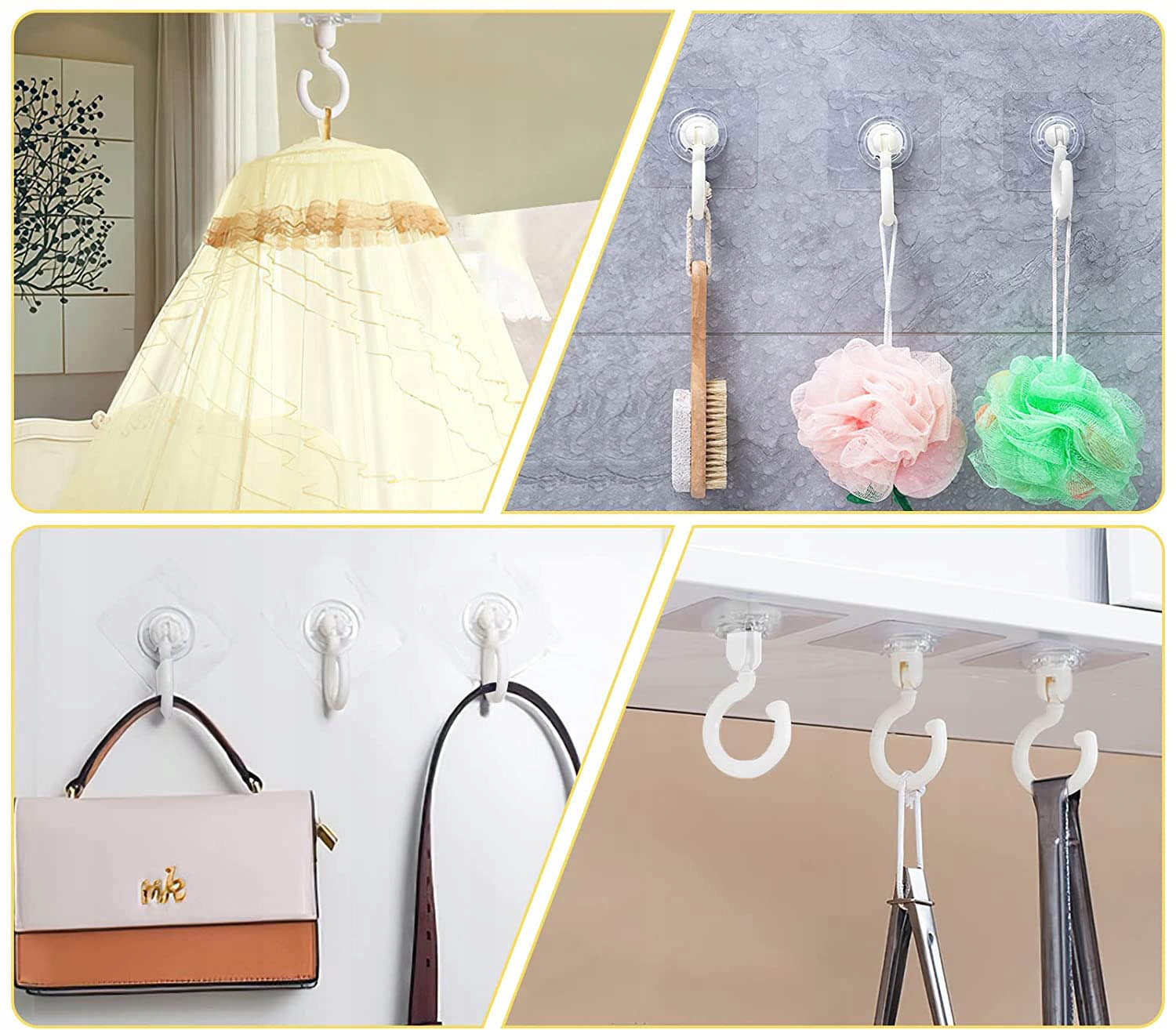 6x Haczyki Samoprzylepne Bez Wiercenia Obrót 360° Kod producenta C-Self-adhesive hooks rotatable-6pcs