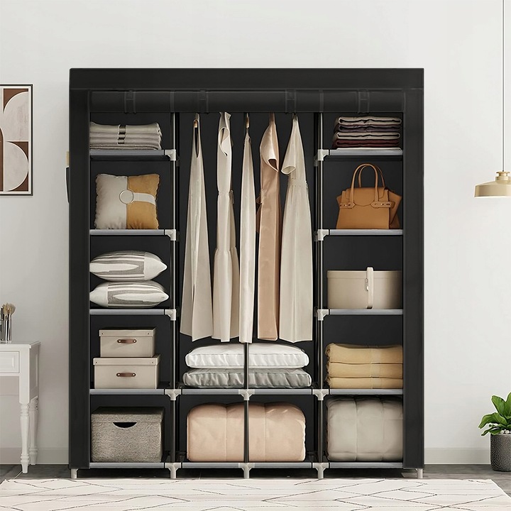 SZAFA TEKSTYLNA MATERIAŁOWA SKŁADANA REGAŁ PÓŁKI Głębokość produktu 46 cm