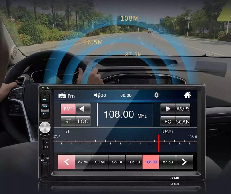 Radio Samochodowe 2DIN 7cali Android Auto Car Play BT USB AUX SD Mikrofon Model 7012 CP/AA