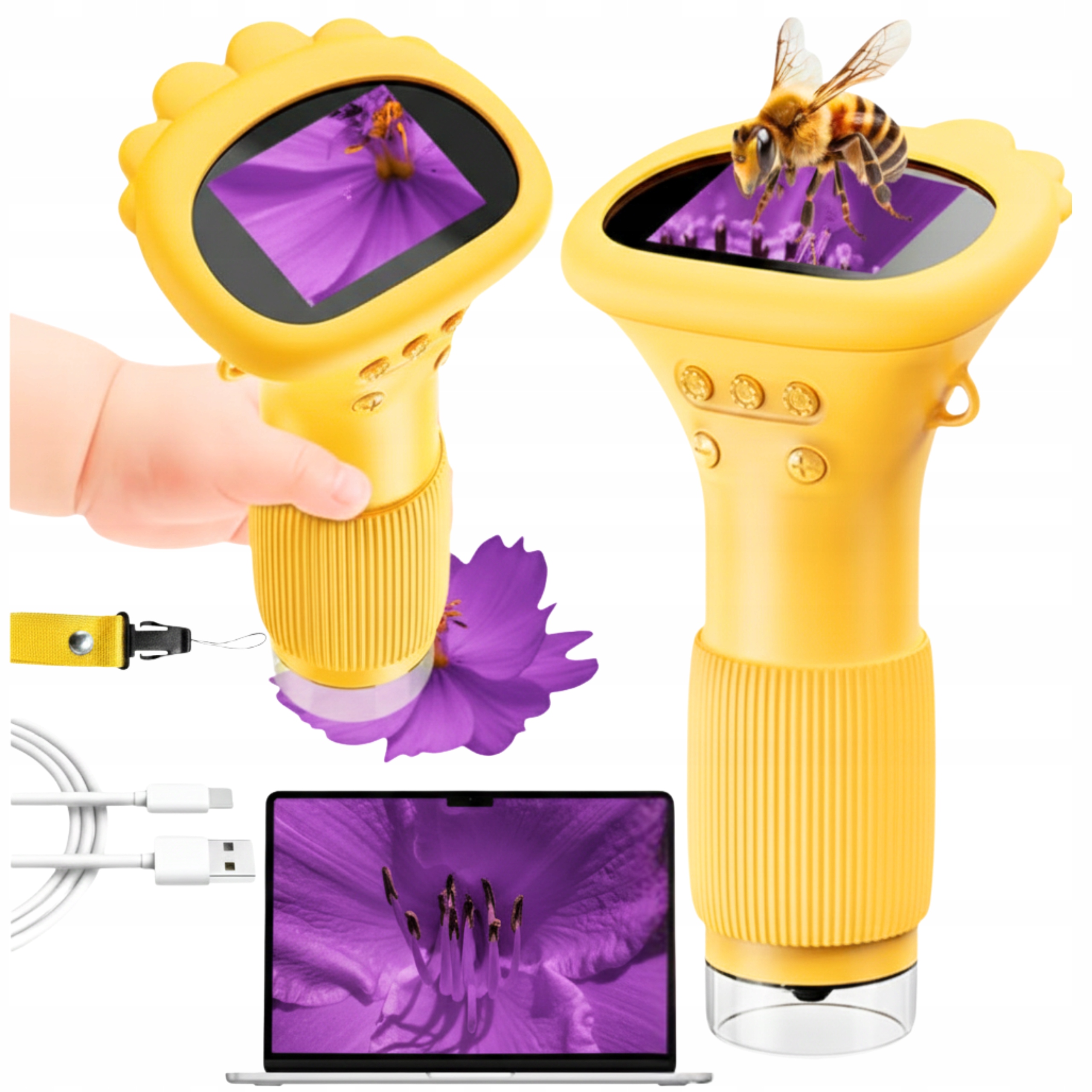 Mikroskop Cyfrowy Edukacyjny Dla Dziecka Przenośny Kieszonkowy Dziecięcy