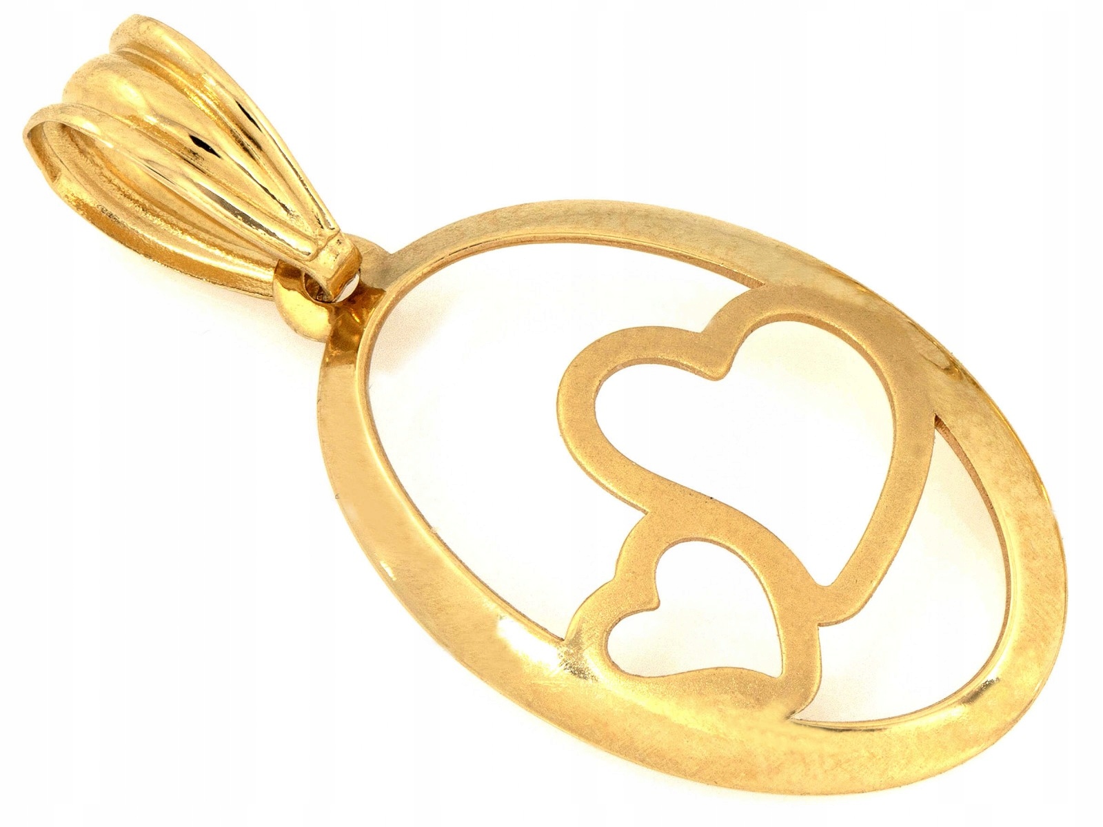 Zlatý přívěsek jemný oválný se srdíčky 585 srdíčka jako dárek 14kt