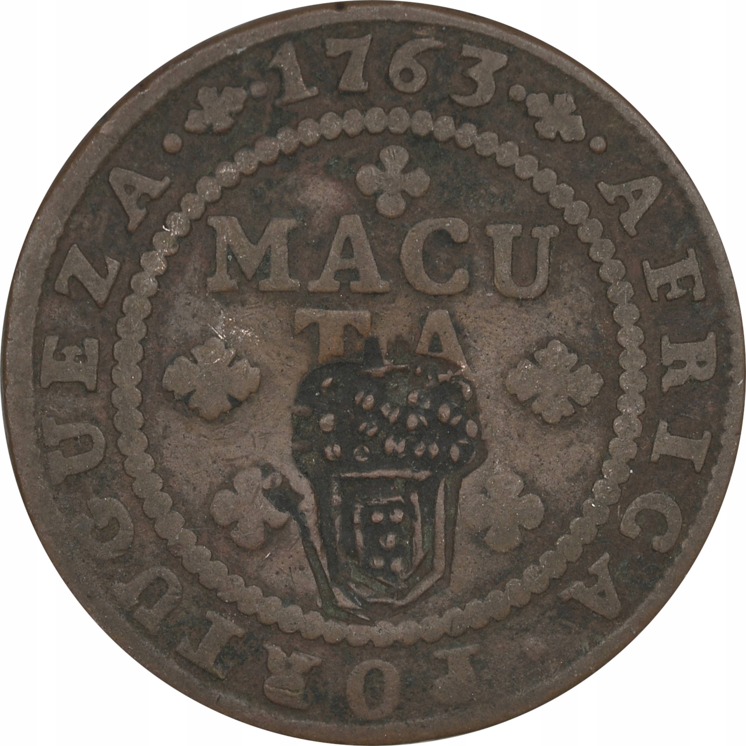 9.iu.PORTUGALSKA AFRYKA, ANGOLA, 1 MACUTA 1814