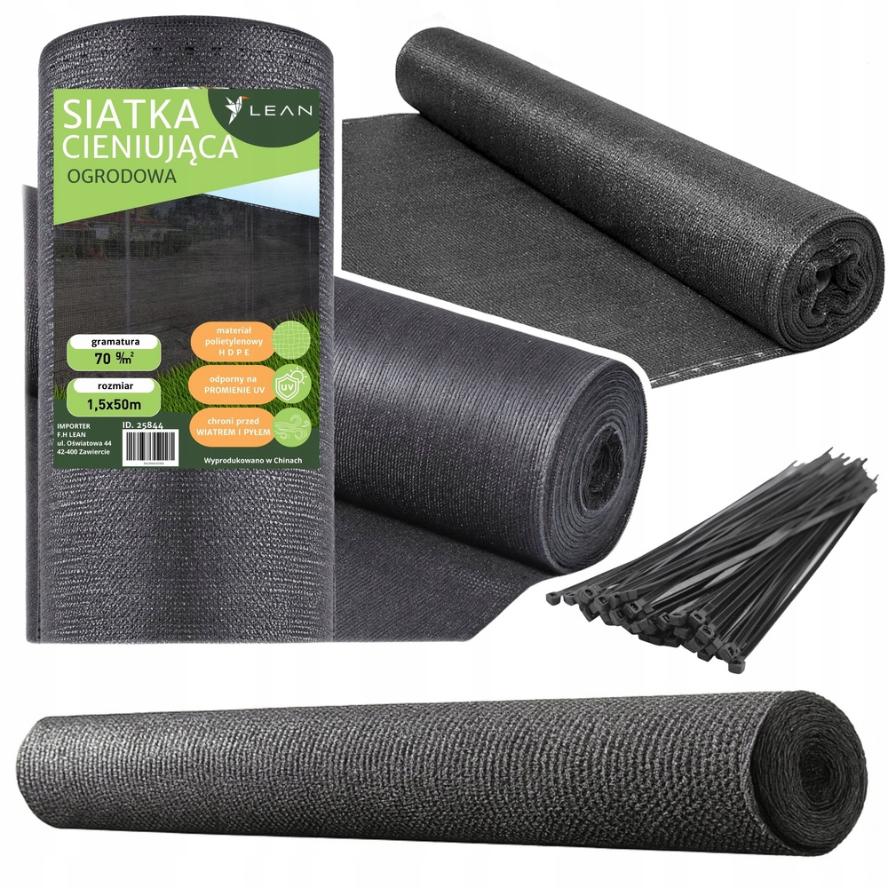 Stínící Tkanina na Oplocení Maskovací plot Šedá 1.5M 50M 70g/m²