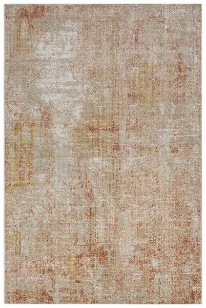 Koberec do obývačky 200 x 280 cm, oranžový, moderný vzor, umývateľný