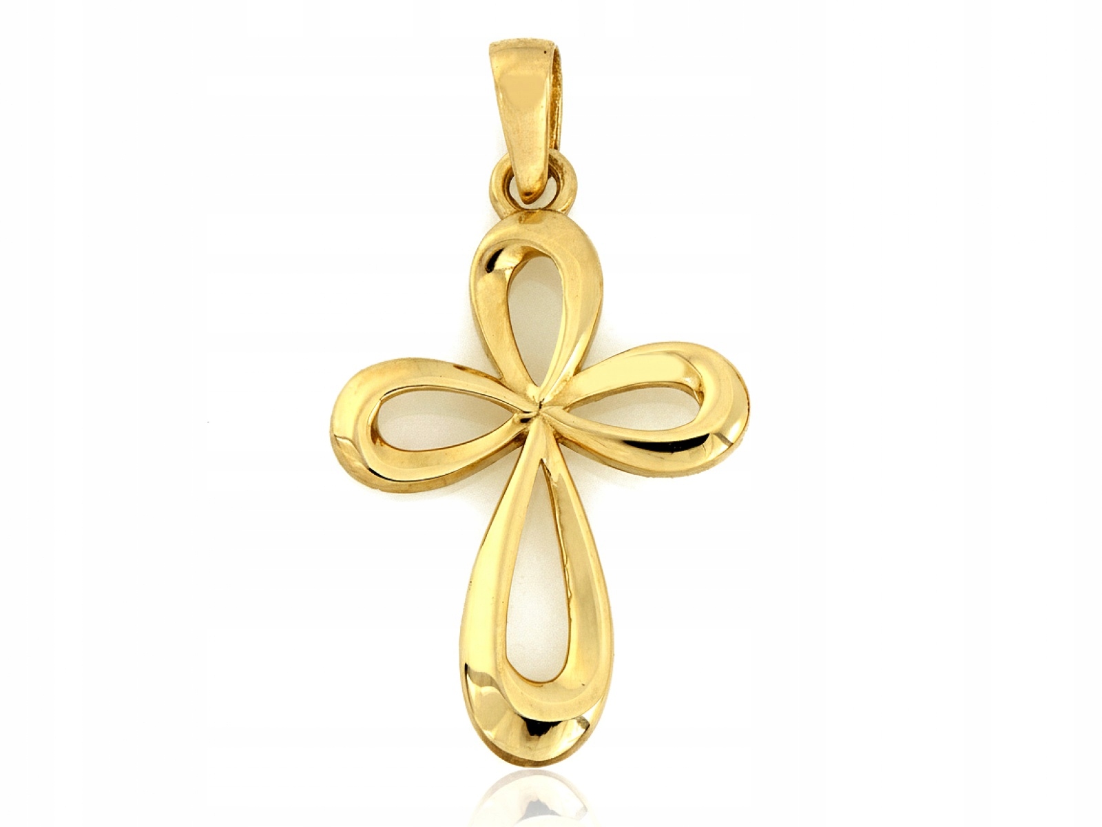 Zlatý přívěsek efektní křížek 585 Bez kamenů Moderní kříž 0,6 g