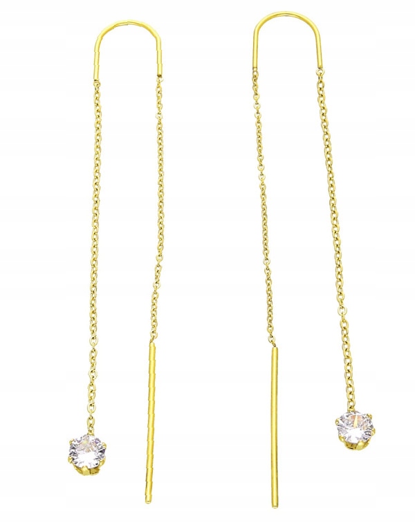 

Kolczyki Złote Przeciągane Cyrkonie Stal 316 L