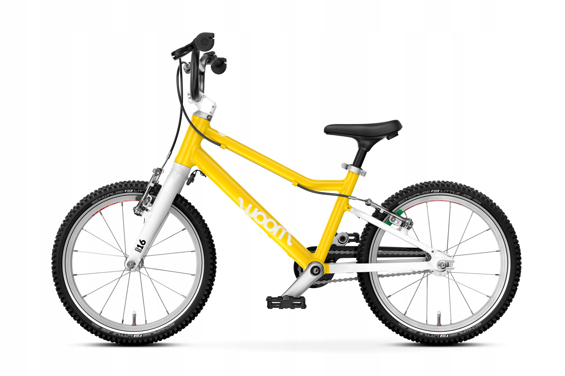 Rower dziecięcy Woom Go 3 Vibrant Yellow 16" lekki, ergonomiczny, hamulce