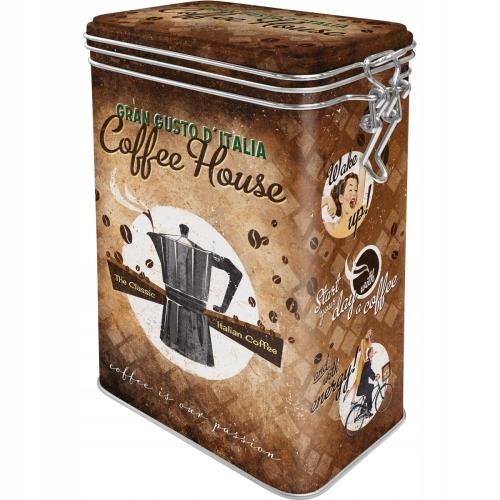 

Metalowa Puszka Z Klipsem 1,4L Kawa Coffe Retro