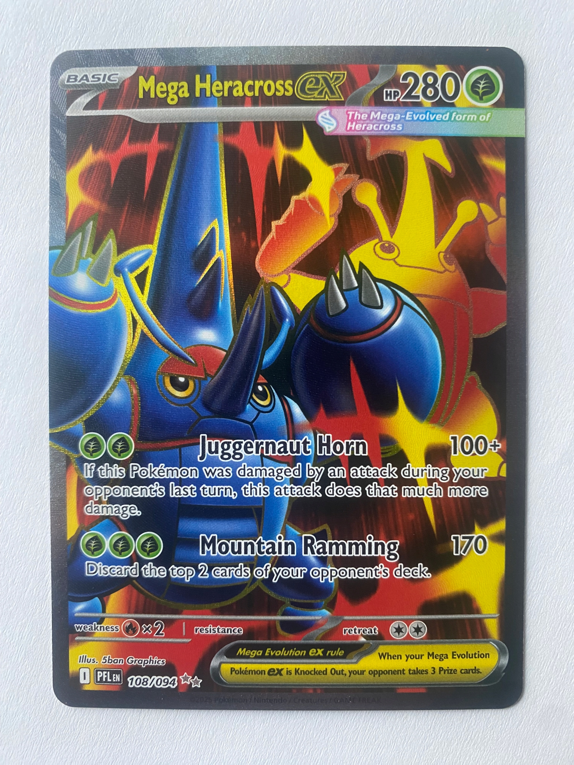 Karta Pokemon: Mega Heracross ex (PFL 108) / Phantasmal Flames