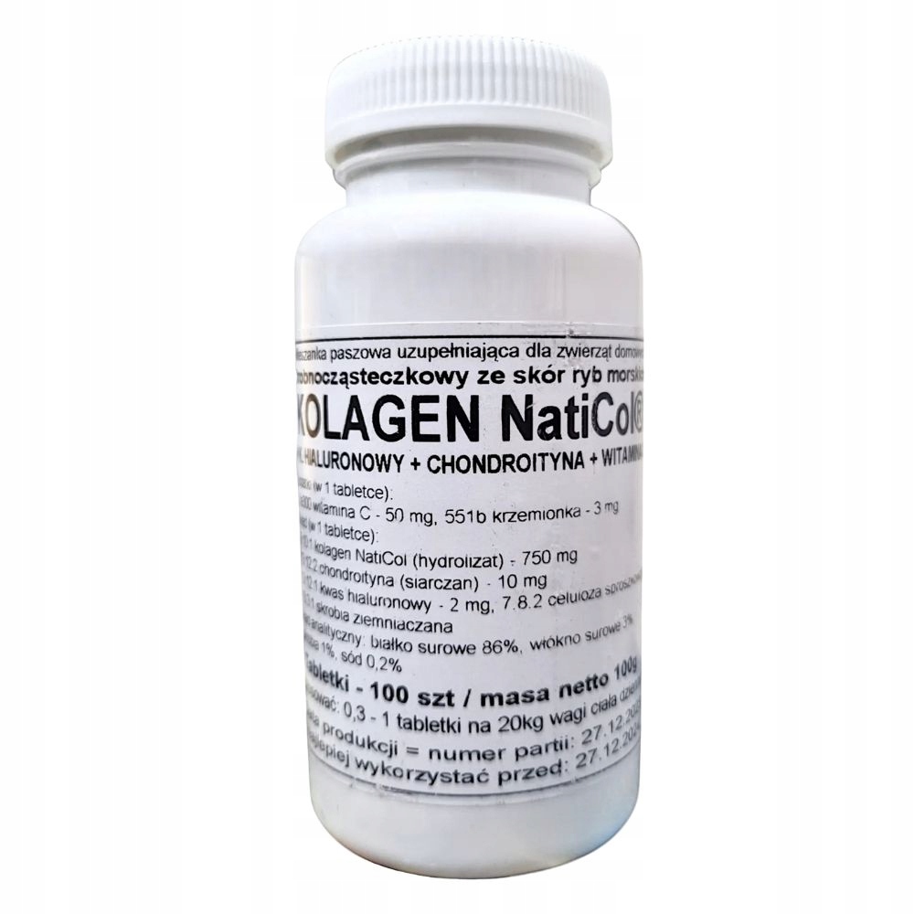 NatiCol Kolagen z Ryb Morskich Podkowa 100 Tab. Zdrowie Stawów i Skóry
