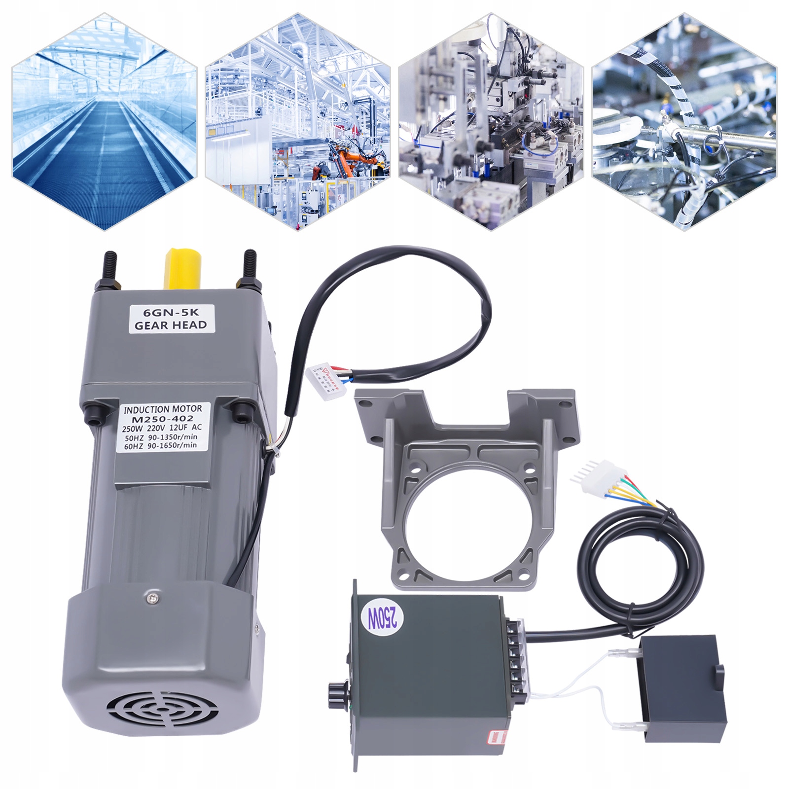 250W 5K REGULACJA PRĘDKOŚCI SILNIKA+WSPORNIK 220V Marka inny