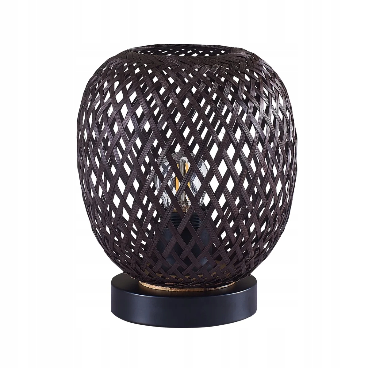Stolní lampa boho černá Zanzibar 20W E27 bambus, Polux