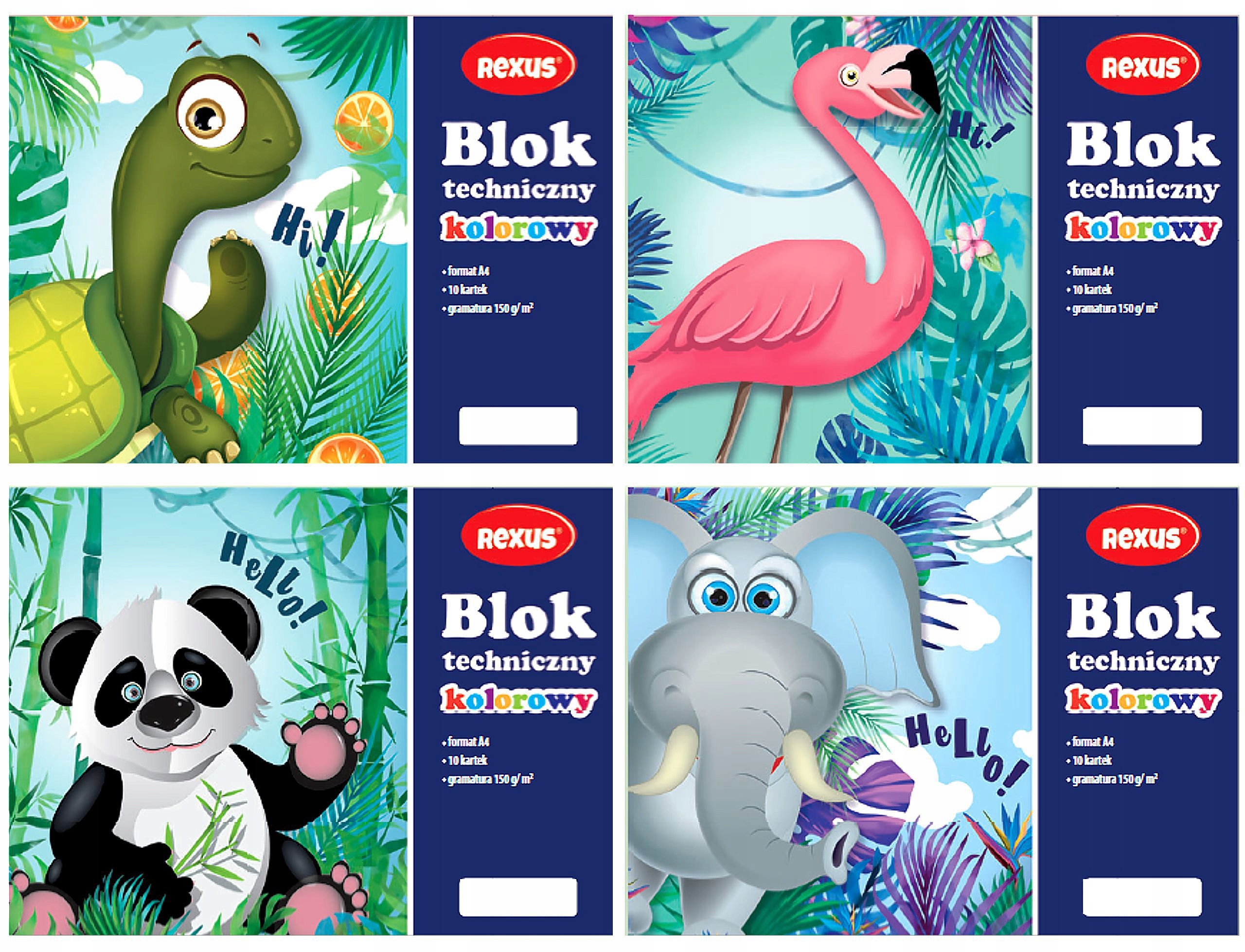 BLOK TECHNICZNY KOLOROWY 10 KARTEK A4 BENIAMIN Kolor Wielokolorowy