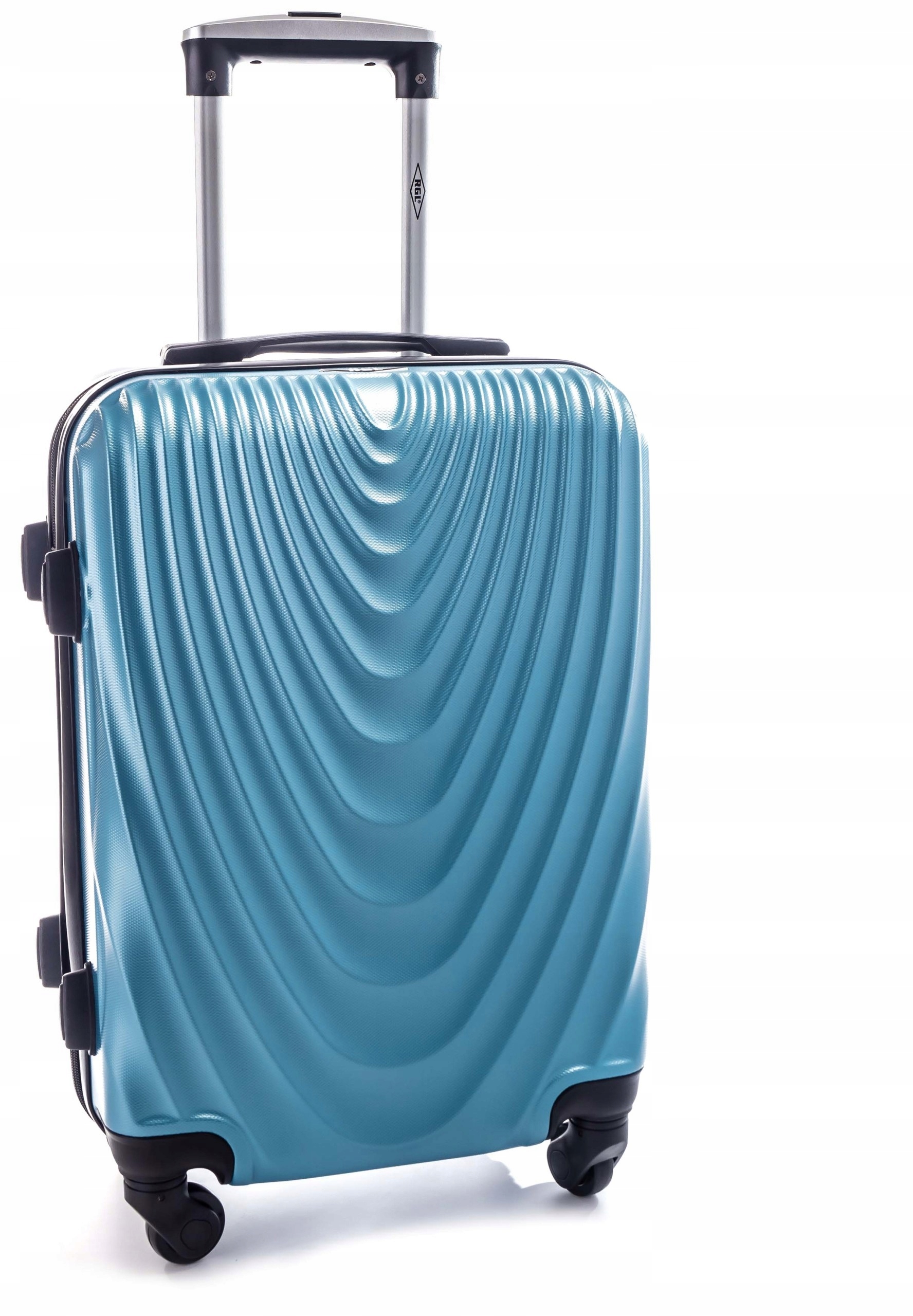 Średnia Walizka Bagaż Rejestrowany Podróżna Niebieski Metaliczny Rgl