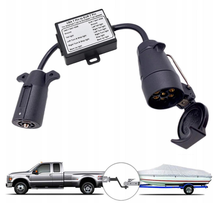 Adaptér Hákového Konektoru Ze 7PINŮ Usa Na 7PIN Ue