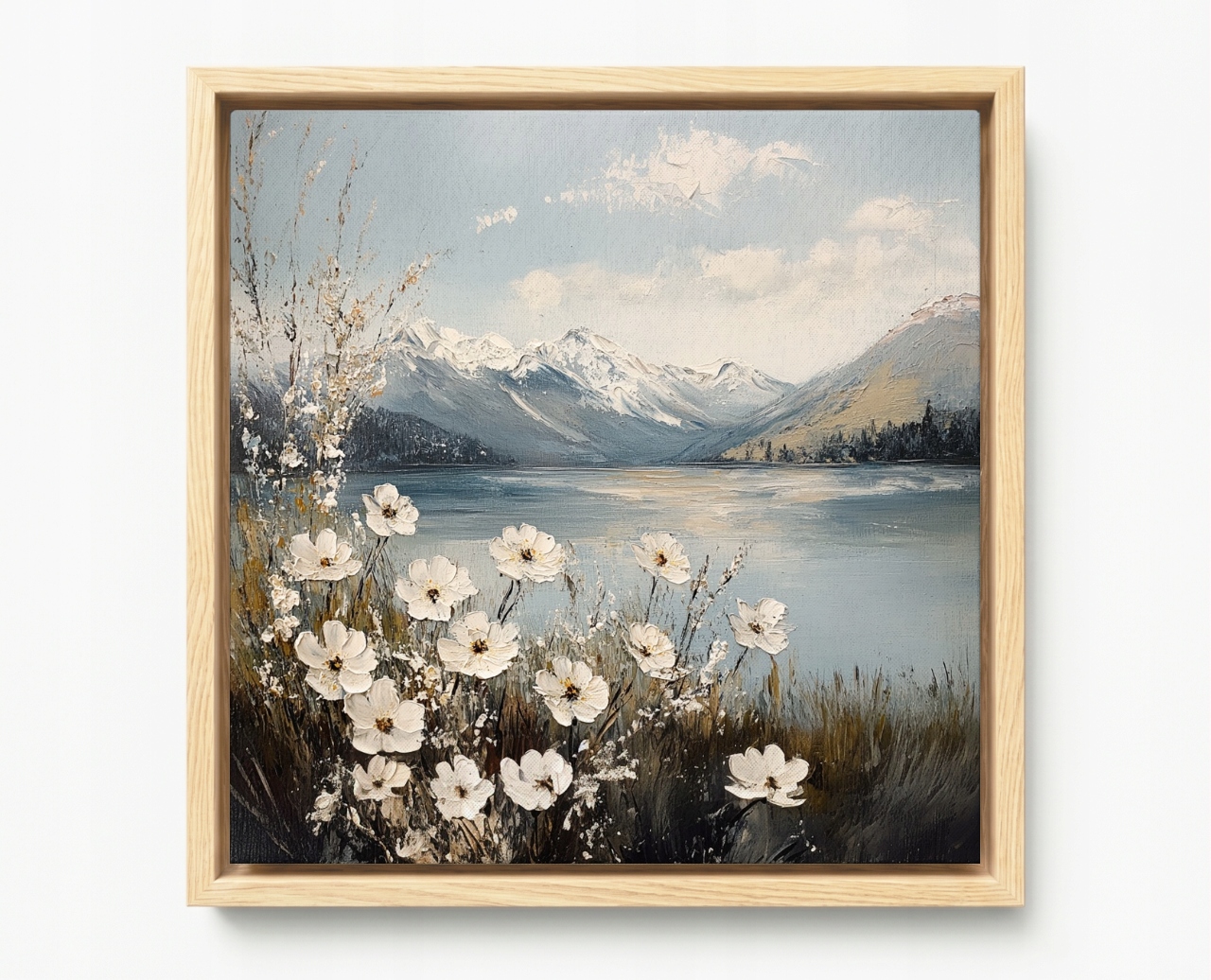 Obraz Rám American Box Krajina Hory Tatry Jazero Dolina Kvety 60x60