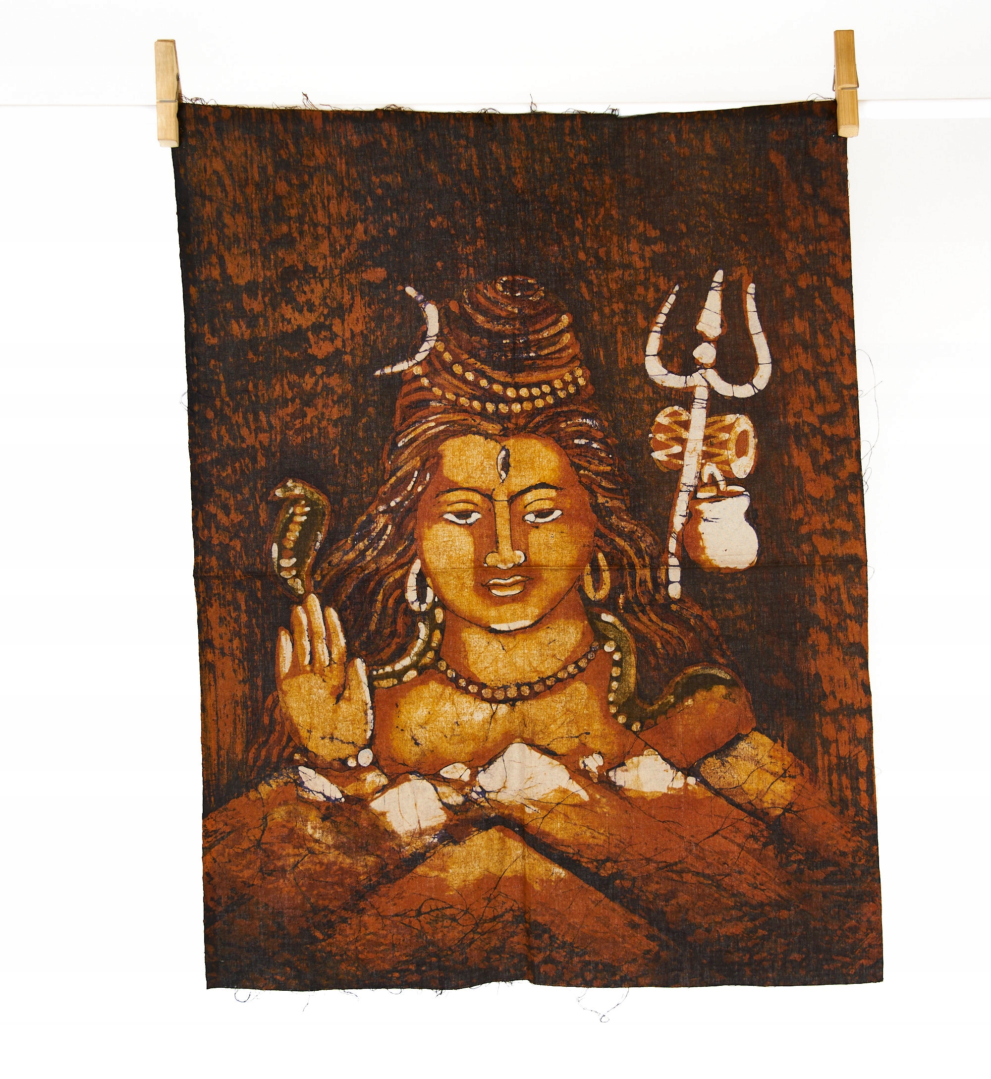 Unikat obrázek na vosku Makatka Batik Shiva Šiwa