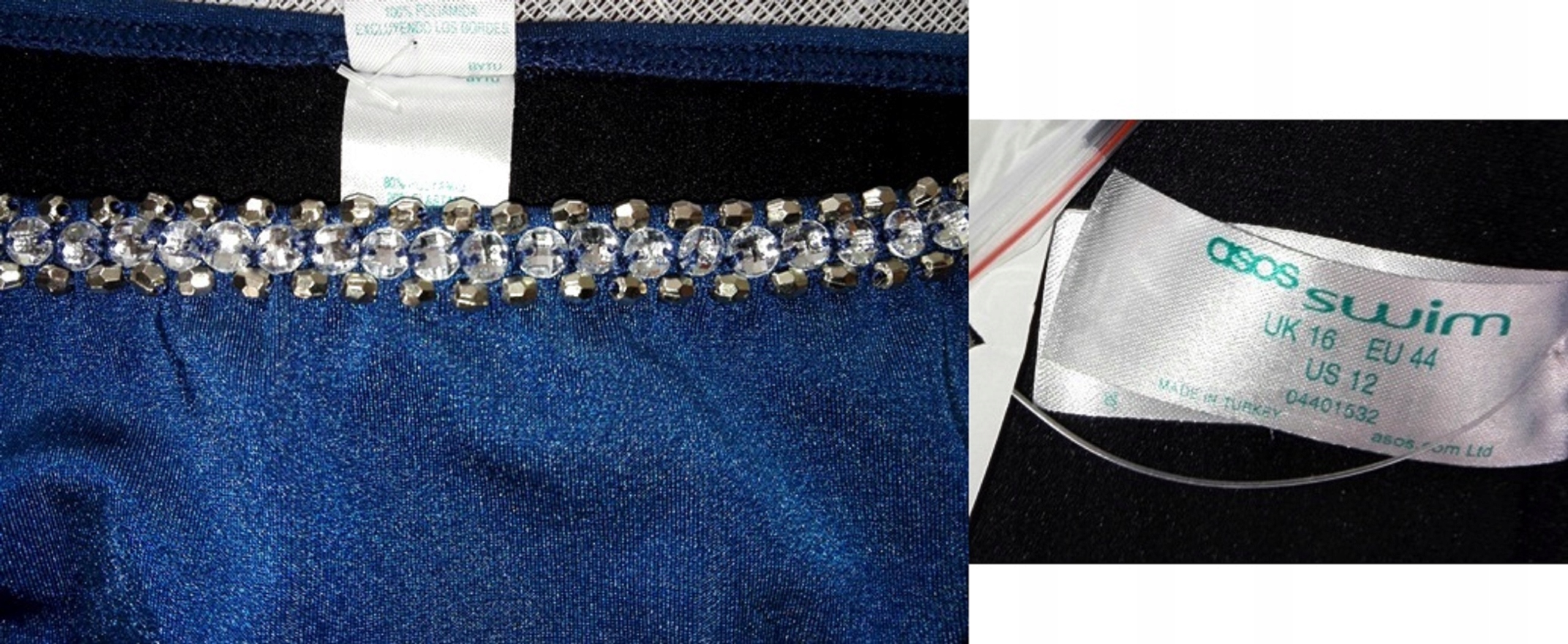 ASOS STRÓJ KĄPIELOWY DÓŁ BIKINI 42 /44 CYRKONIE Marka Asos