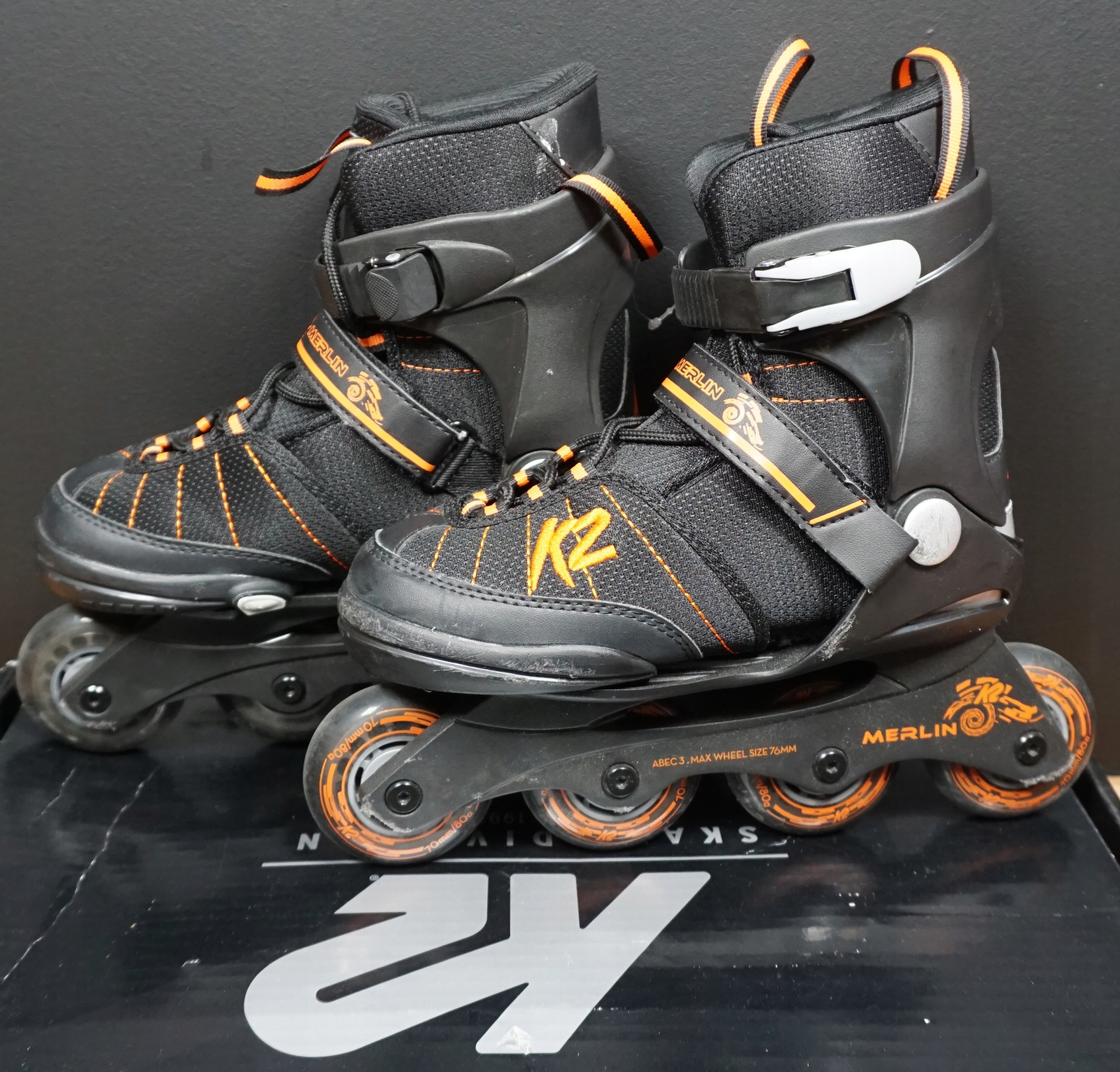 Rolki K2 Merlin JR regulowane r. 32-37 stan BDB