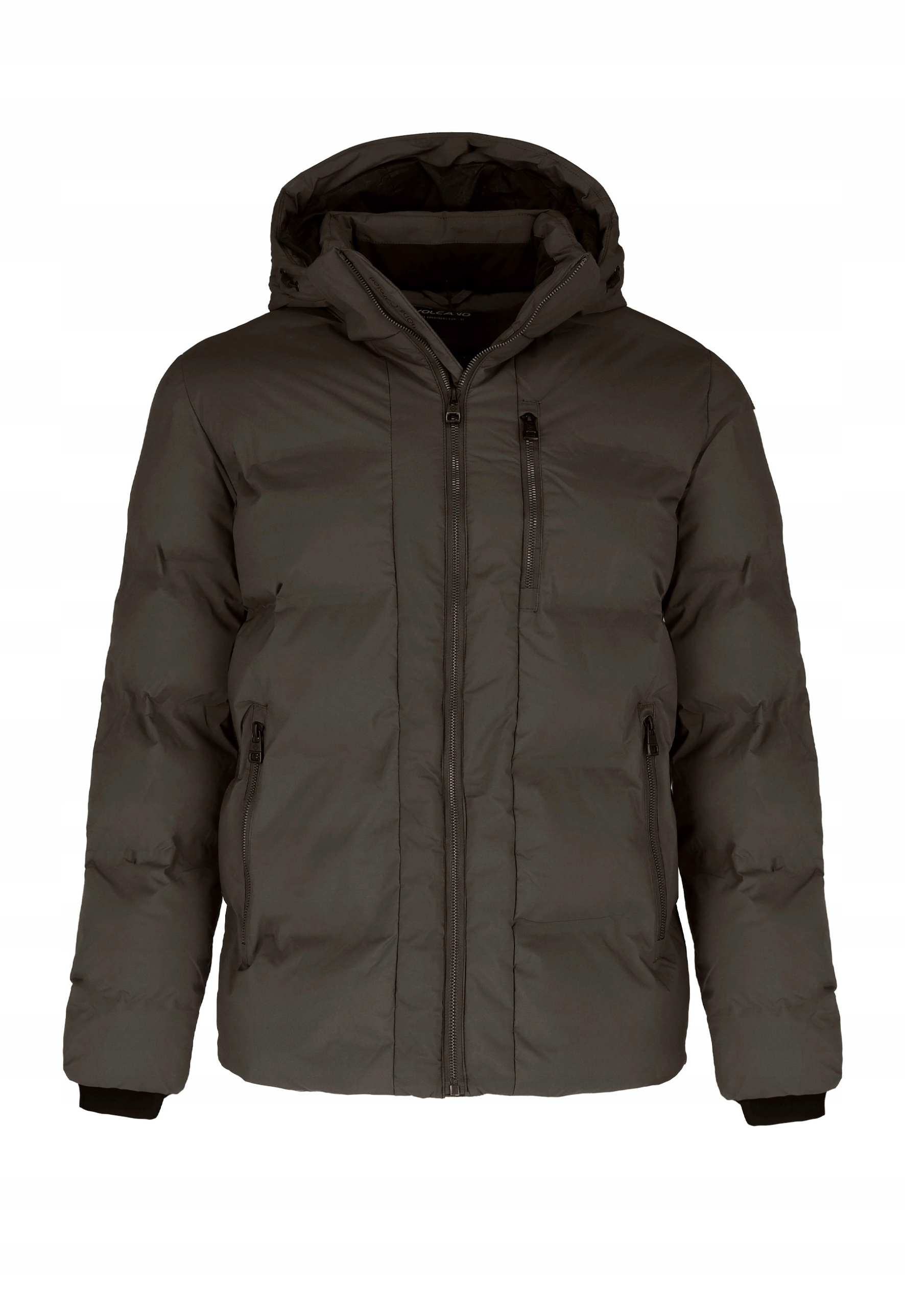 Pánská Zimní Bunda Prošívaná Bunda S Kapucí Hnědá Volcano J-turix M