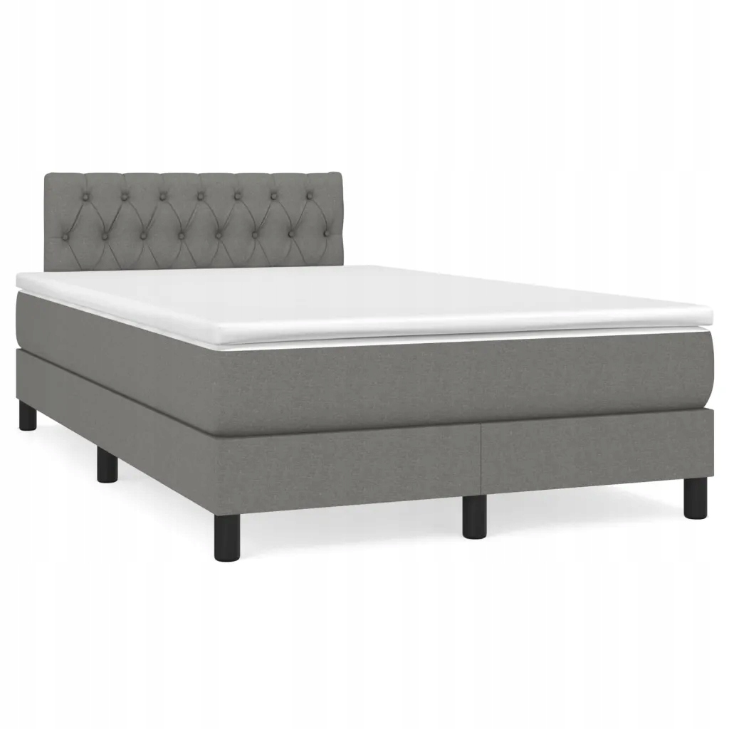 Box spring postel s matrací tmavě šedá 120x190 cm textil Šedá 3269745