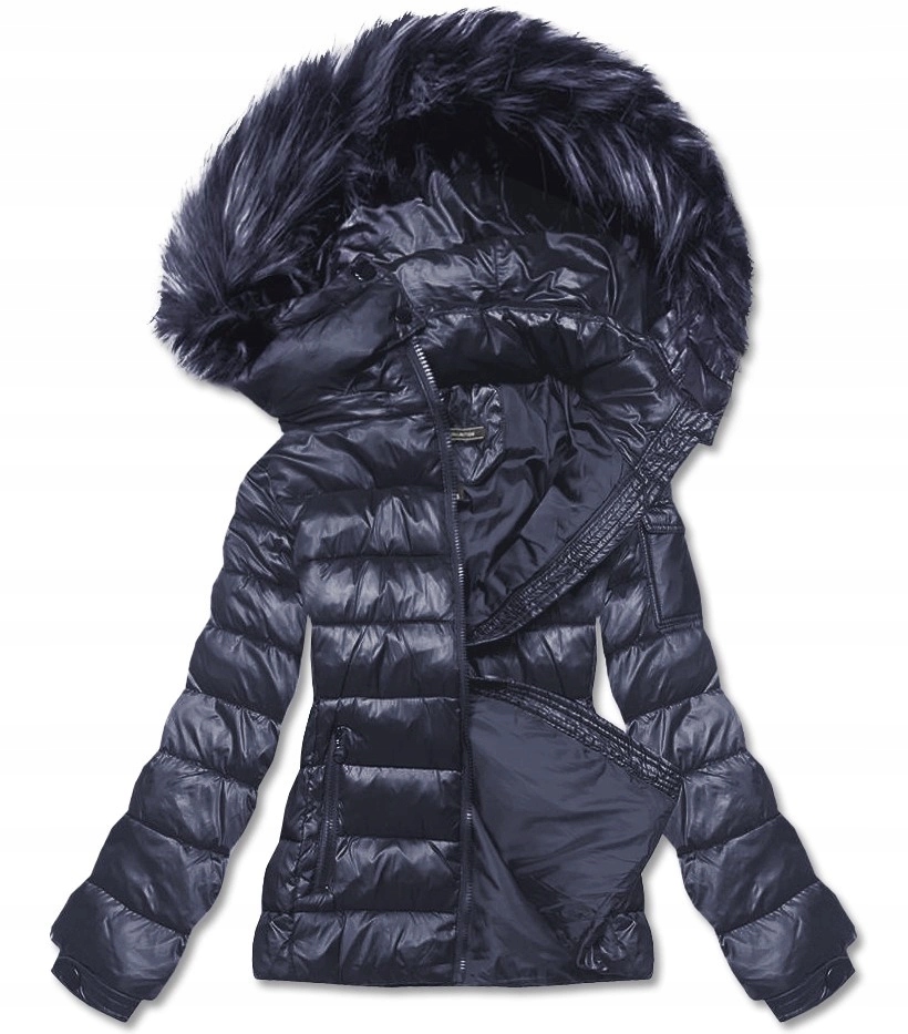 Krátká Bunda Kapuce 20129 Námořnická Modrá S (36)