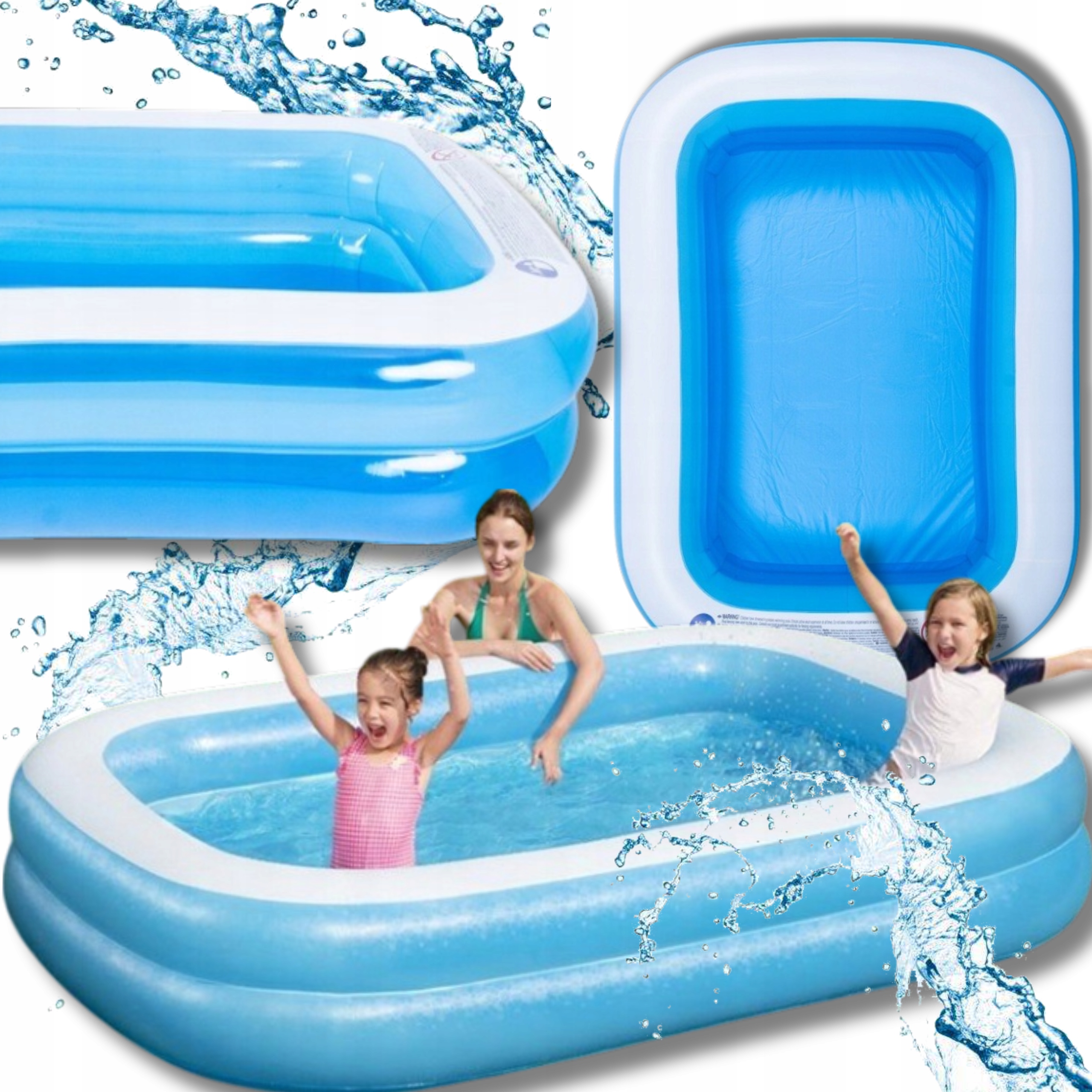 Bazén Zahradní Nafukovací Velký Rodinný Obdélníkový Do Zahrady 200 x 150 CM