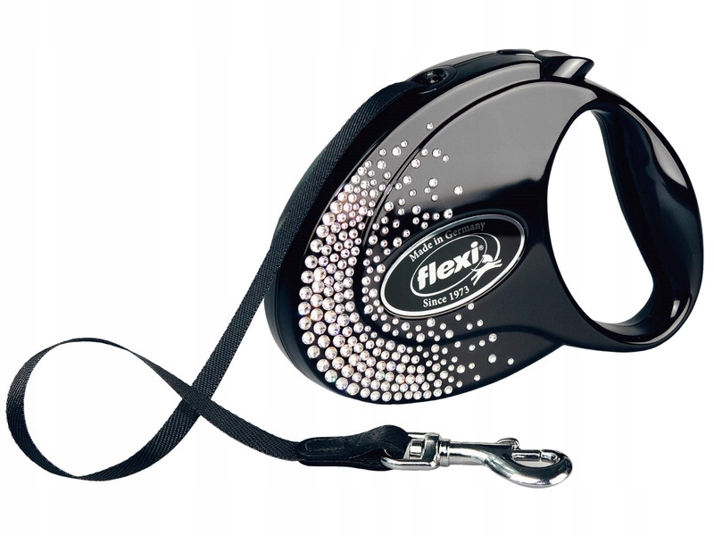 Smycz Flexi Splash Crystal M (5 m 25 kg) Czarny