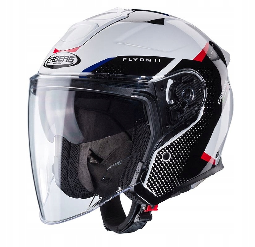 Caberg Akcia Otvorená Prilba Jet Otvorená Flyon II Boss Farba Biela/čierna/c