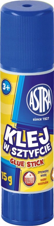 Klej w sztyfcie Astra 15 g mocny szybkoschnący zmywalny dla dzieci i biura