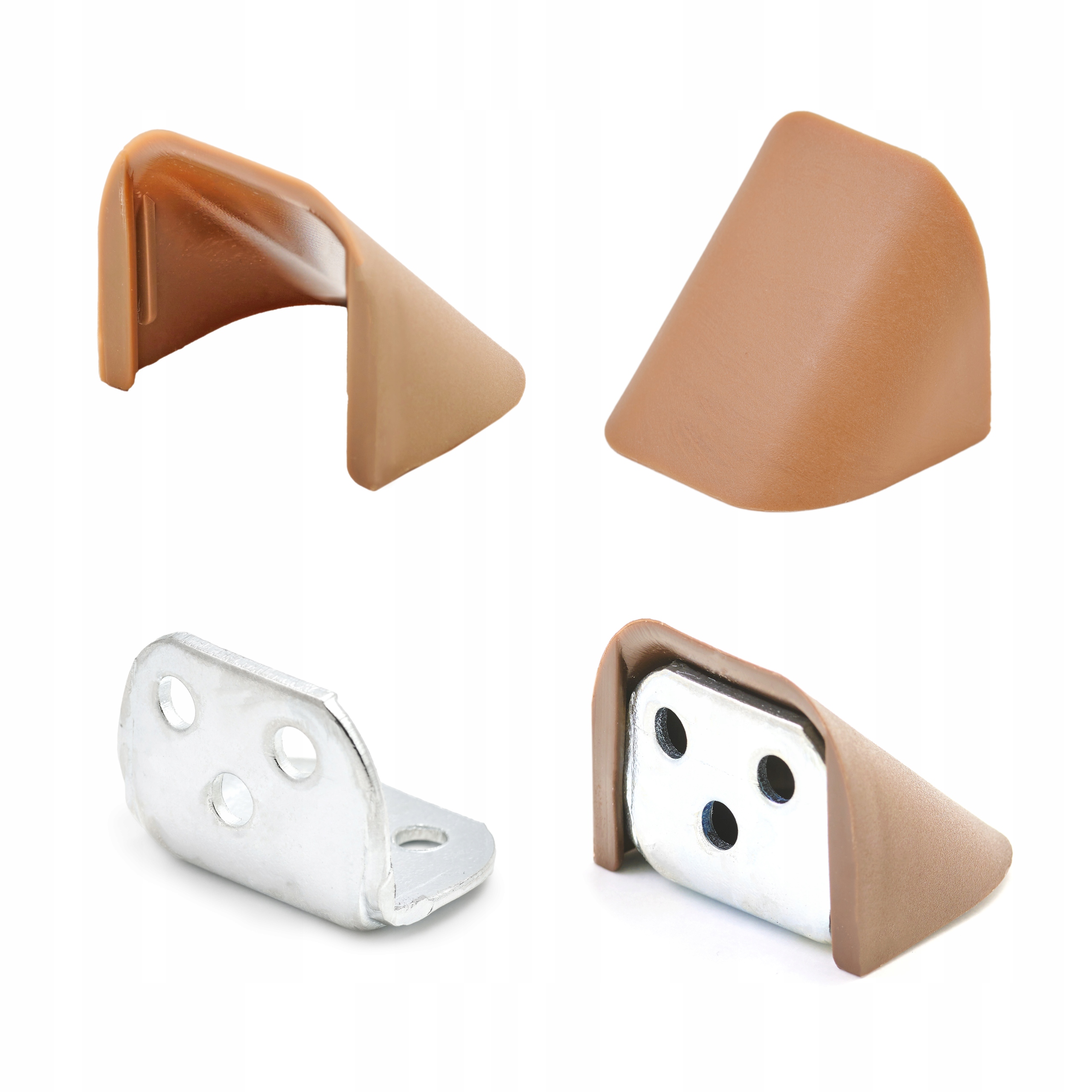 50 x KĄTOWNIK MEBLOWY ZŁĄCZE KOMANDOREK CIEMNY DĄB Kolor brązowy