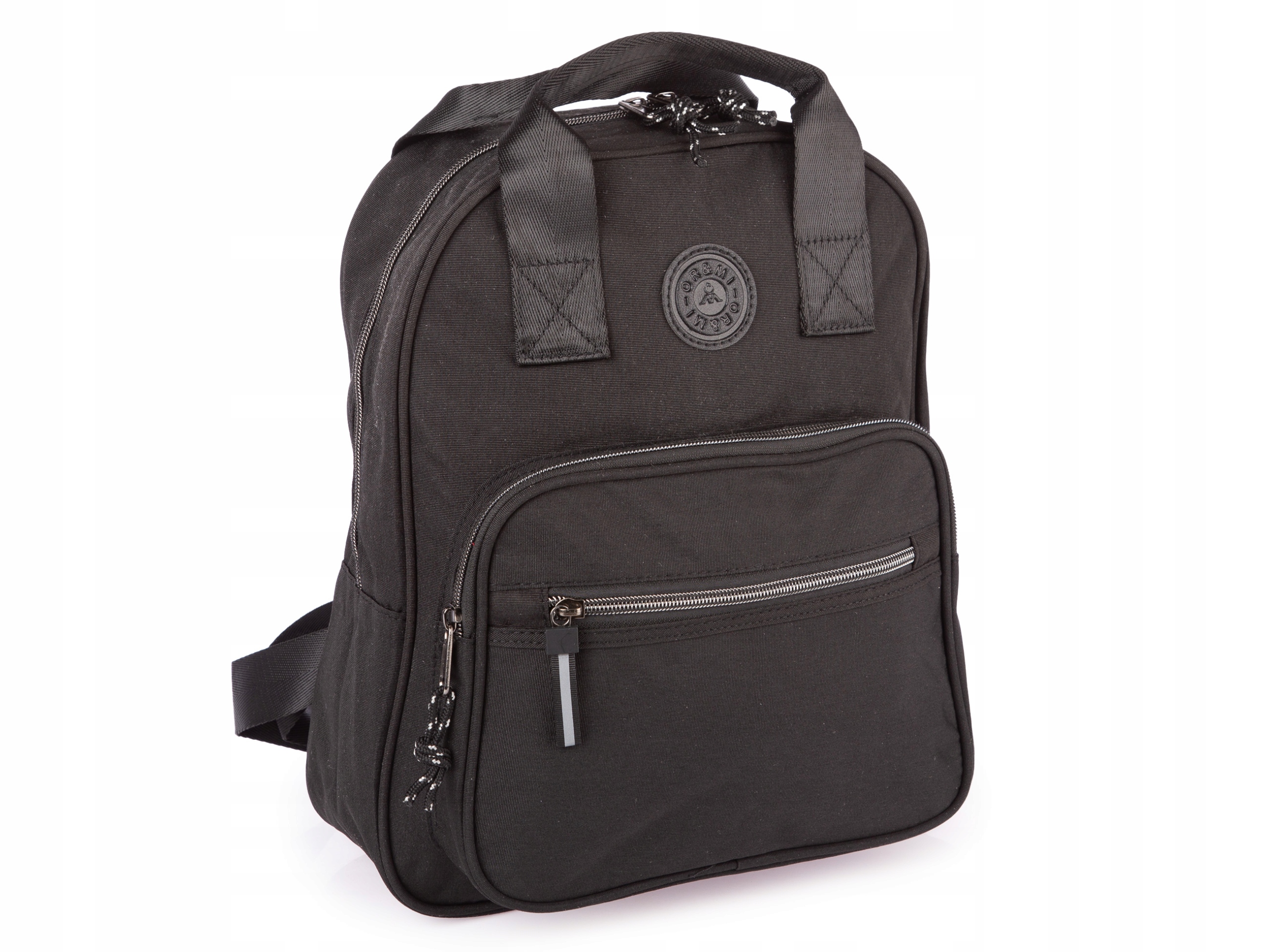 Lekki plecak turystyczny materiałowy damski męski miejski czarny Ormi